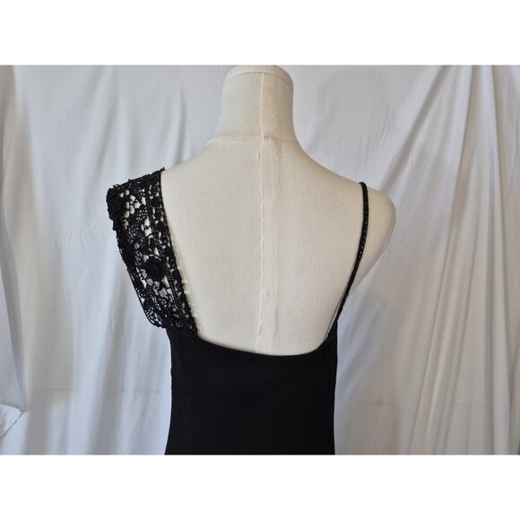 Vintage Collette Dinnigan 100% Silk Black Y2K Gown Dress Medium Embellished - Picture 9 of 12